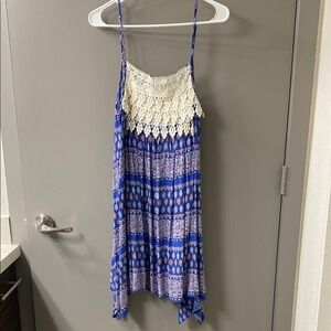 Blue and Cream Boho Dress
